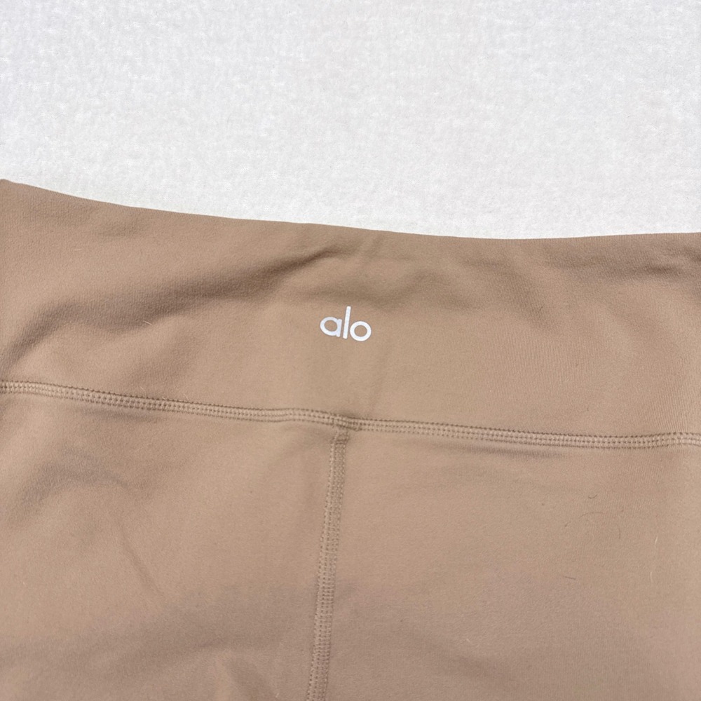 Alo Yoga High Waist Moto Leggings Size Large Tan Athleisure Activewear Gym - Picture 5 of 9